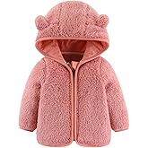 Gajaous Infant Baby Boys Girls Cartoon Fleece Jacket Hooded Coat with Ears Warm Zipper Up Outwear