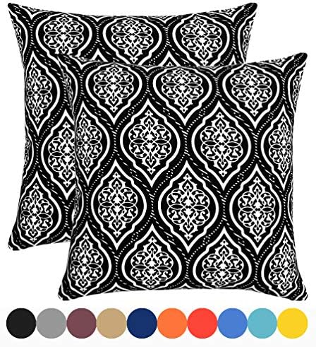 Urban Style Decor Decorative Throw Pillow Cover Cushion Cover Pillow Cases 18 x 18, Set of 2, Black