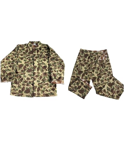 WW2 Duck Hunter Camo Jackets Vintage Men HBT Cotton Coats WWII US