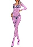 LUCKELF Womens Classic Fishnet Bodystocking