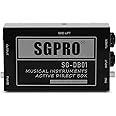 SGPRO Active Direct Box, Recording Signal DI Box for Musical Instruments as Guitar, Bass Guitar, and Keyboard Live Performance or Studio, 1/4" to XLR, Ground Lift 48V Phantom Powered Compact Unit