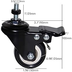 2'' Caster Wheels, Swivel Stem Casters