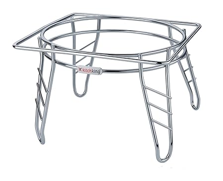 SRK Enterprise Chrome Plated Stainless Steel Matka Stand Plant Pot Stand for Home
