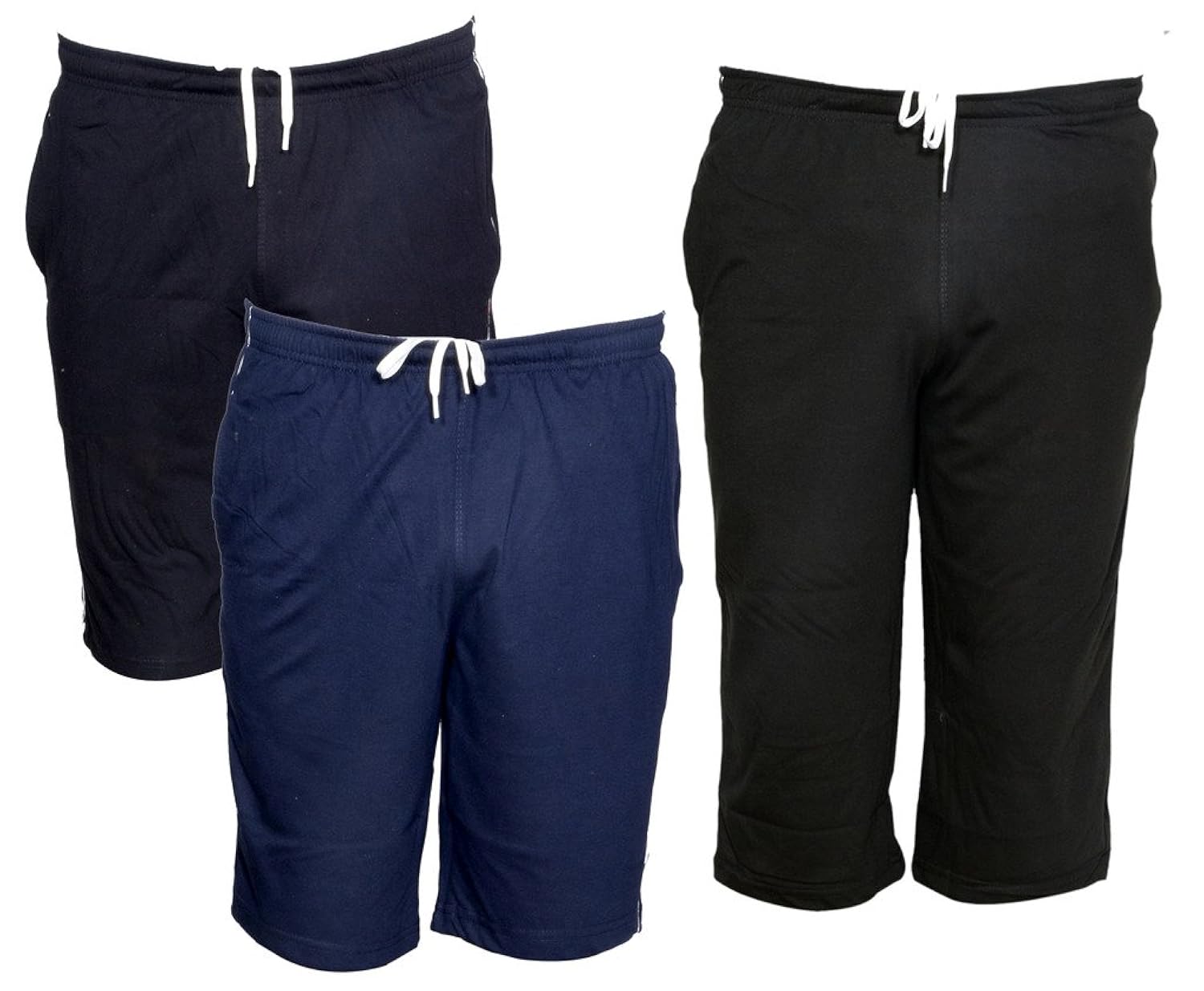 indiweaves mens 1 cotton 3/4 capri and 2 shorts/barmuda combo offer (pack of 3)