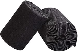 4' Wide x 3Meters Length Black Sew On Hook and Loop Tape Fastening Nylon Fabric Tape (Black, 4' x 3 Meters)