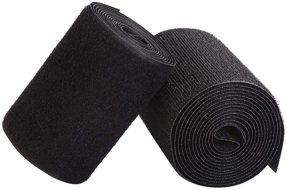 IHKFILAN Sew On Hook and Loop Tape Fastening Nylon Fabric Tape Sewing Tapes Both Sides Included (Black, 10 cm x 3 Meters) — image 1