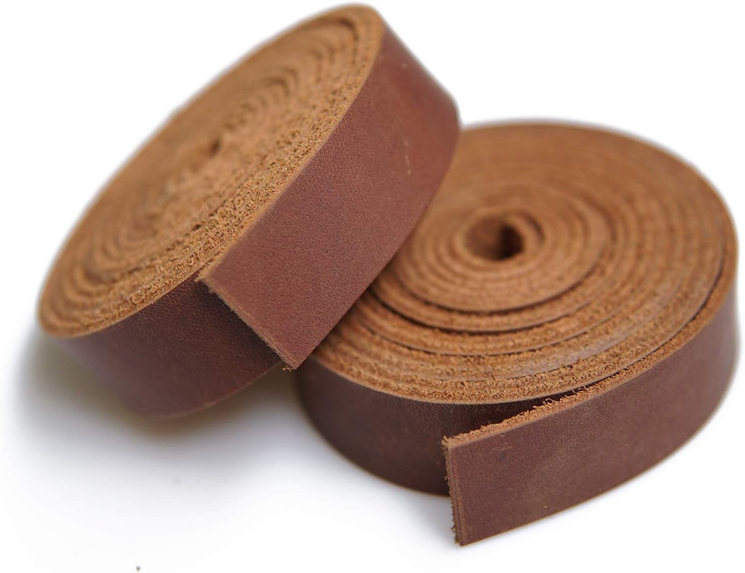 Jeereal Full Grain Leather Strap 2.0mm Thick Cord Braiding String for Crafts/Tooling/Workshop Handmade (Sienna, 3/4"x72")