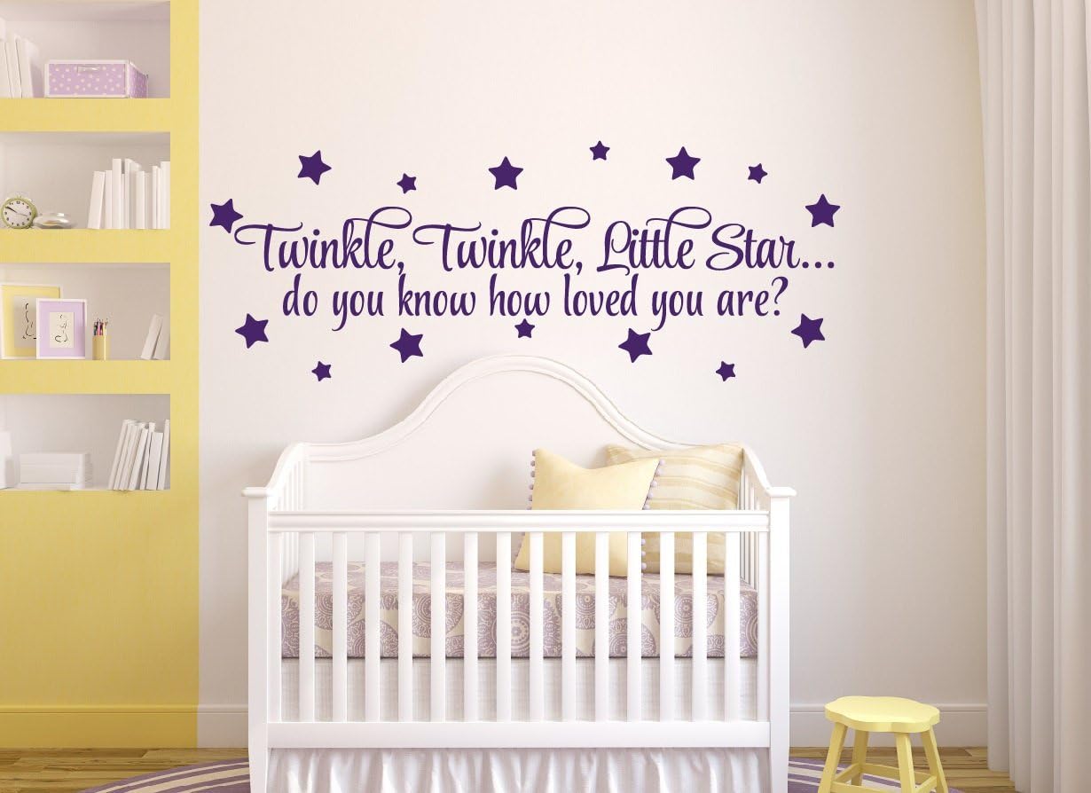 Nursery Wall Decal Baby Nursery Decor, Twinkle Twinkle Little Star Do You Know How Loved You Are Nursery Decal Nursery Wall Decor Star Decal