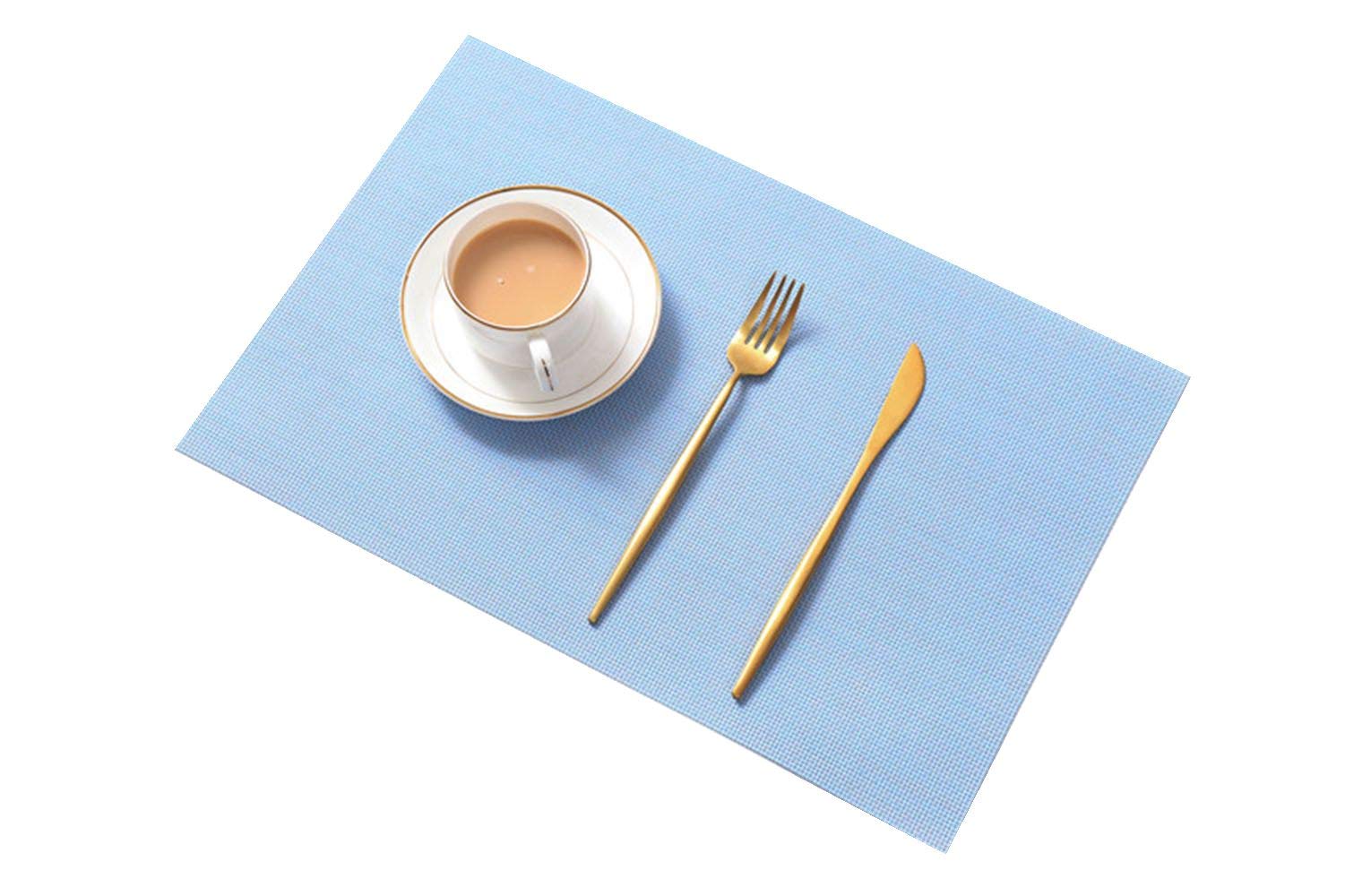 Table Mats (Set of 6),New Non-slip Insulation Washable Quick Drying Decorative Placemat,Blue