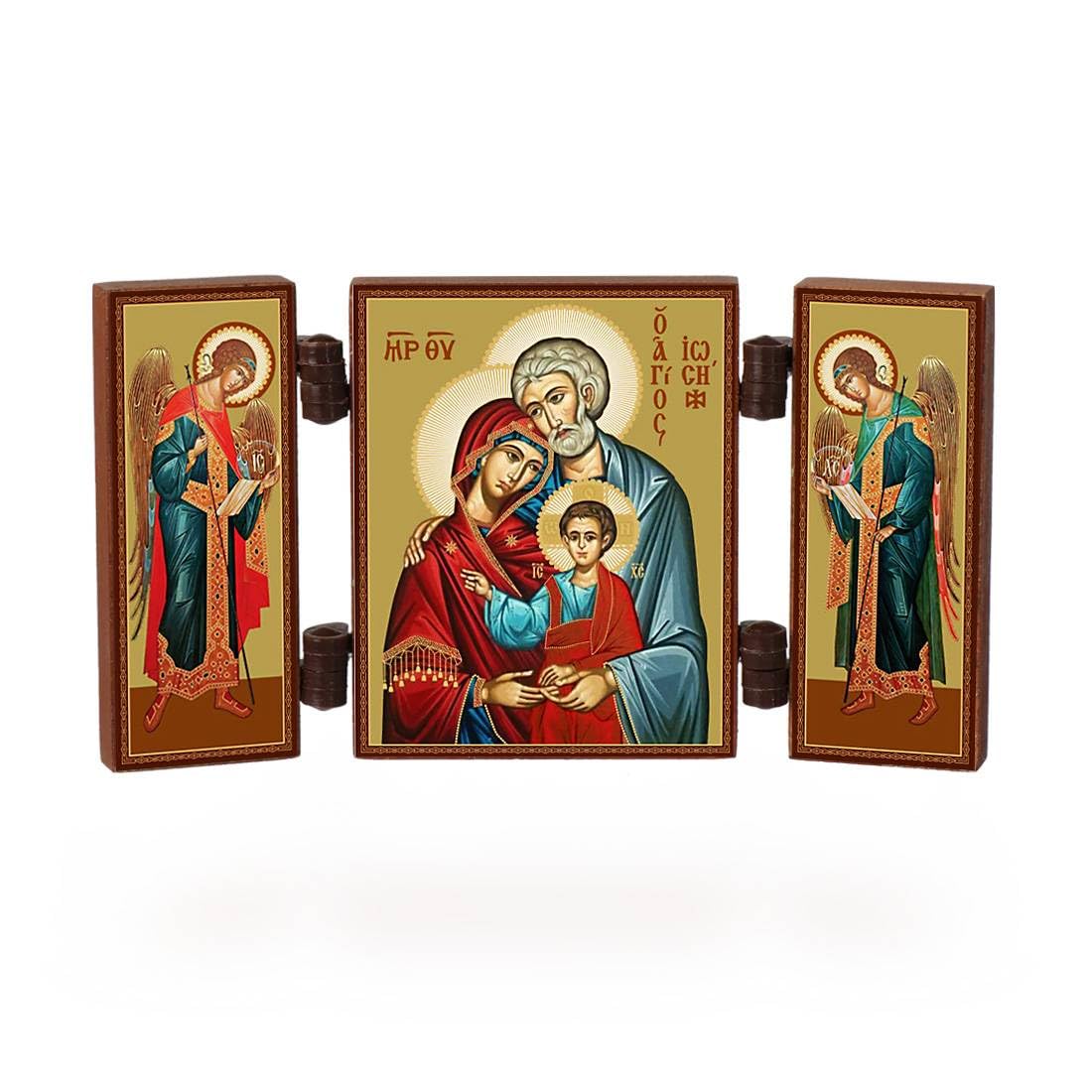 NKlaus - Holy Family - Christian icon triptych - Swiatoe Semejstwo - travel altar wood 36179