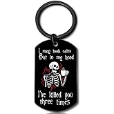 Skull Gifts For Women Funny Gag Gift For Men Women Skull Keychain Stuff | Spooky Gifts For Women Birthday Christmas Horror Gothic Goth Gifts For Women Horror Goth Stuff Spooky Basket Stuffers