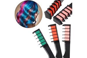 InfantLY Bright 6pcs Hair Mascara Crayons for Hair Color Chalk for The Hair Color Temporary Blue Hair Dye with Comb Hair Dye Kit, 1.0 Ounce, 1