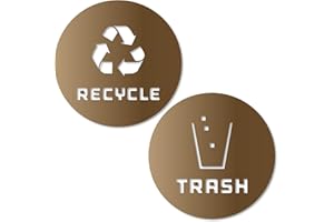 VINYL FRIEND Recycle and Trash Sticker Vinyl Modern Logo Symbol to Organize Trash cans or Garbage containers and Walls - Contour Cut (Copper, Small)