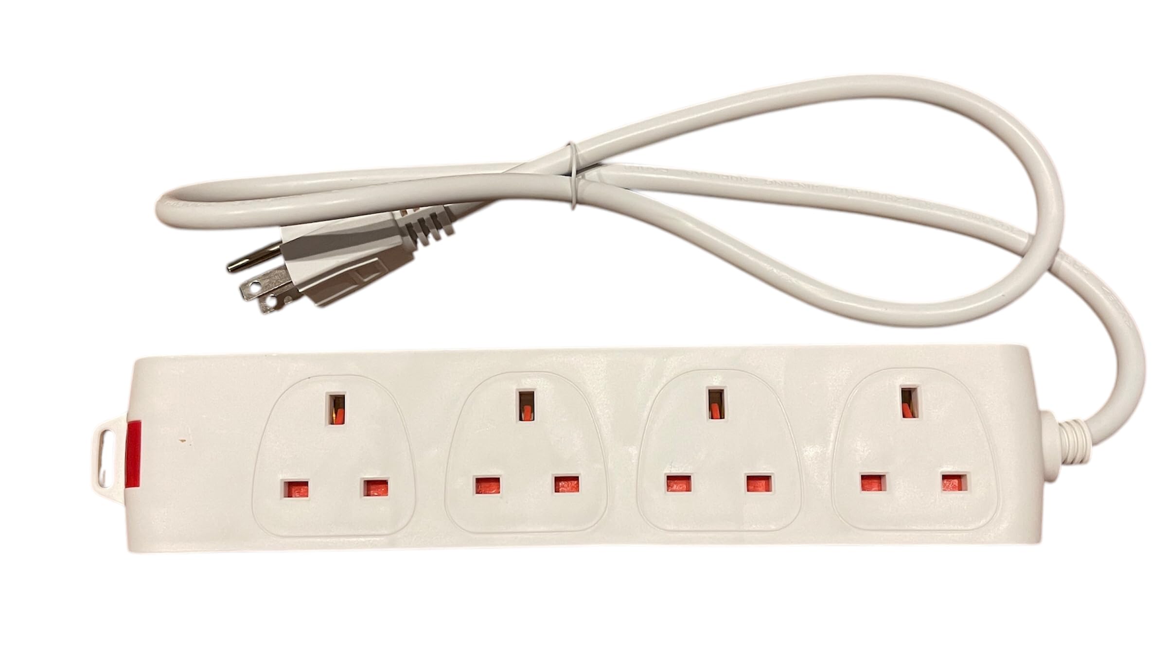 USA Canada Travel Adaptor Adapter 1 Metre Extension Lead with 4 UK Sockets