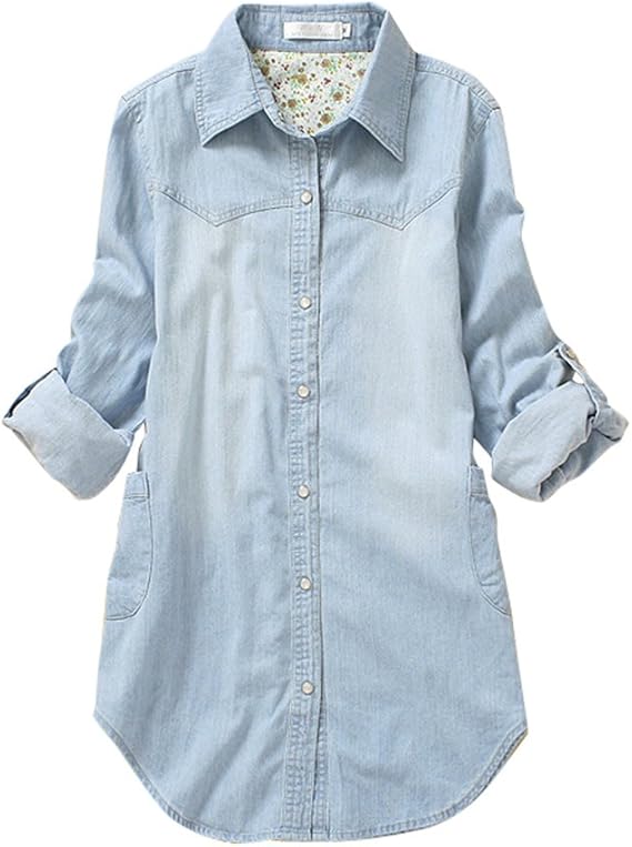 Amazon エーフォーキス ソーソー Afoxsosレディースウボーイコート パーカーデニム Gジャン 森ガール 学生風 ジャケット デニム デニムシャツ デニムジャケット ブラウス 長袖ジャケット 上着 清新 ナチュラルトップス 3xl コート ジャケット 通販