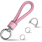 Tukellen Leather Weave Keychain Suit for car Keychain Keyring Present Woman ,with 360 Degree Rotatable D-ring and Screwdriver