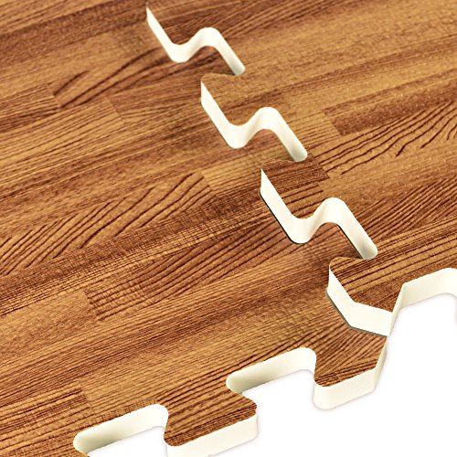 Greatmats Wood Grain and Cork Interlocking 2 ft x 2 ft Foam Floor Tiles 25 Pack Dark Wood Grain Home & Kitchen, Home Décor, Home Décor Accents, Decorative Accessories, Decorative Tiles
