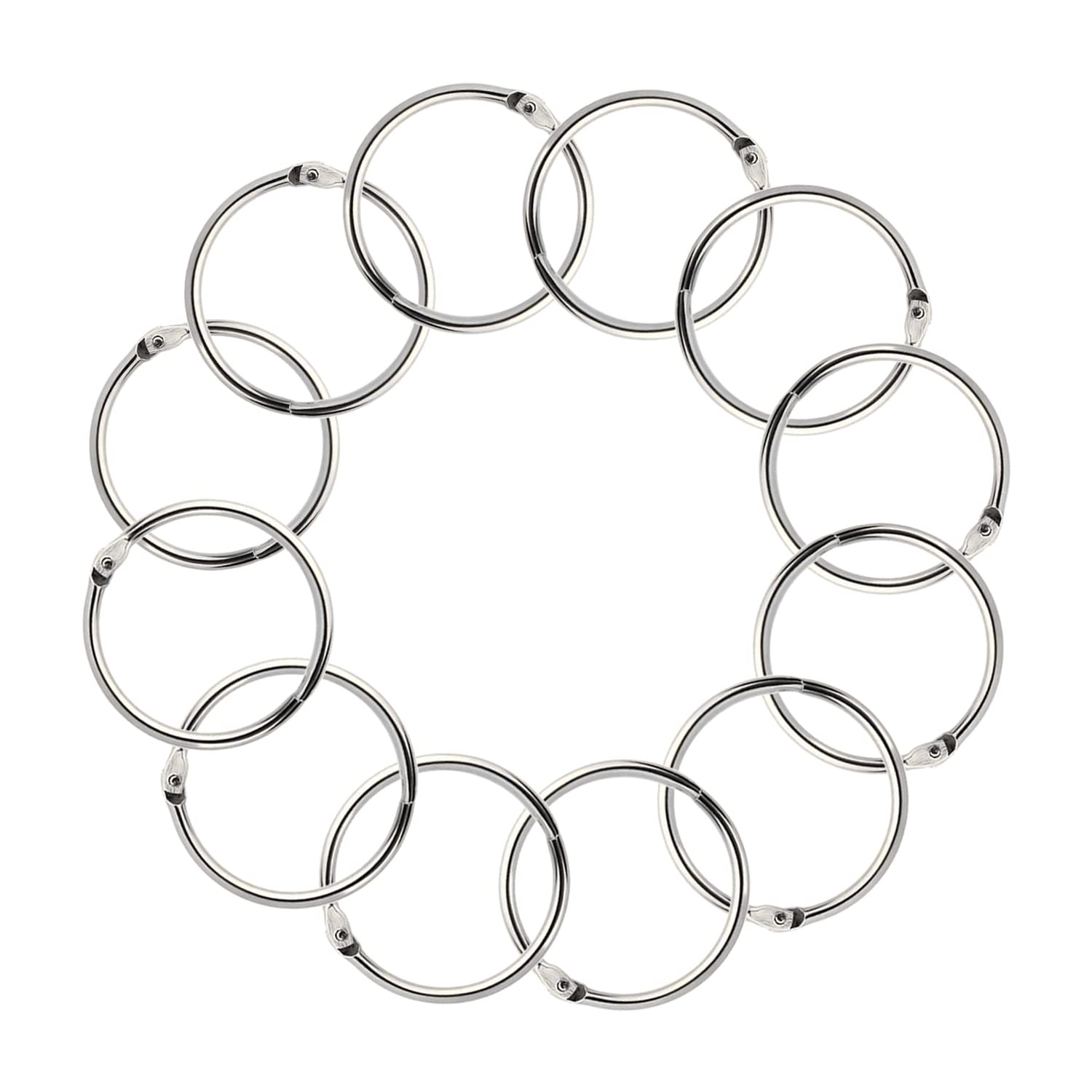 Loose Leaf Binder Rings,50 pcs Metal Book Ring Index Cards Key Chain Rings Split Ring Photo Clips Loose Leaf Rings, for Notebook Scrapbook Album Craft DIY,40mm