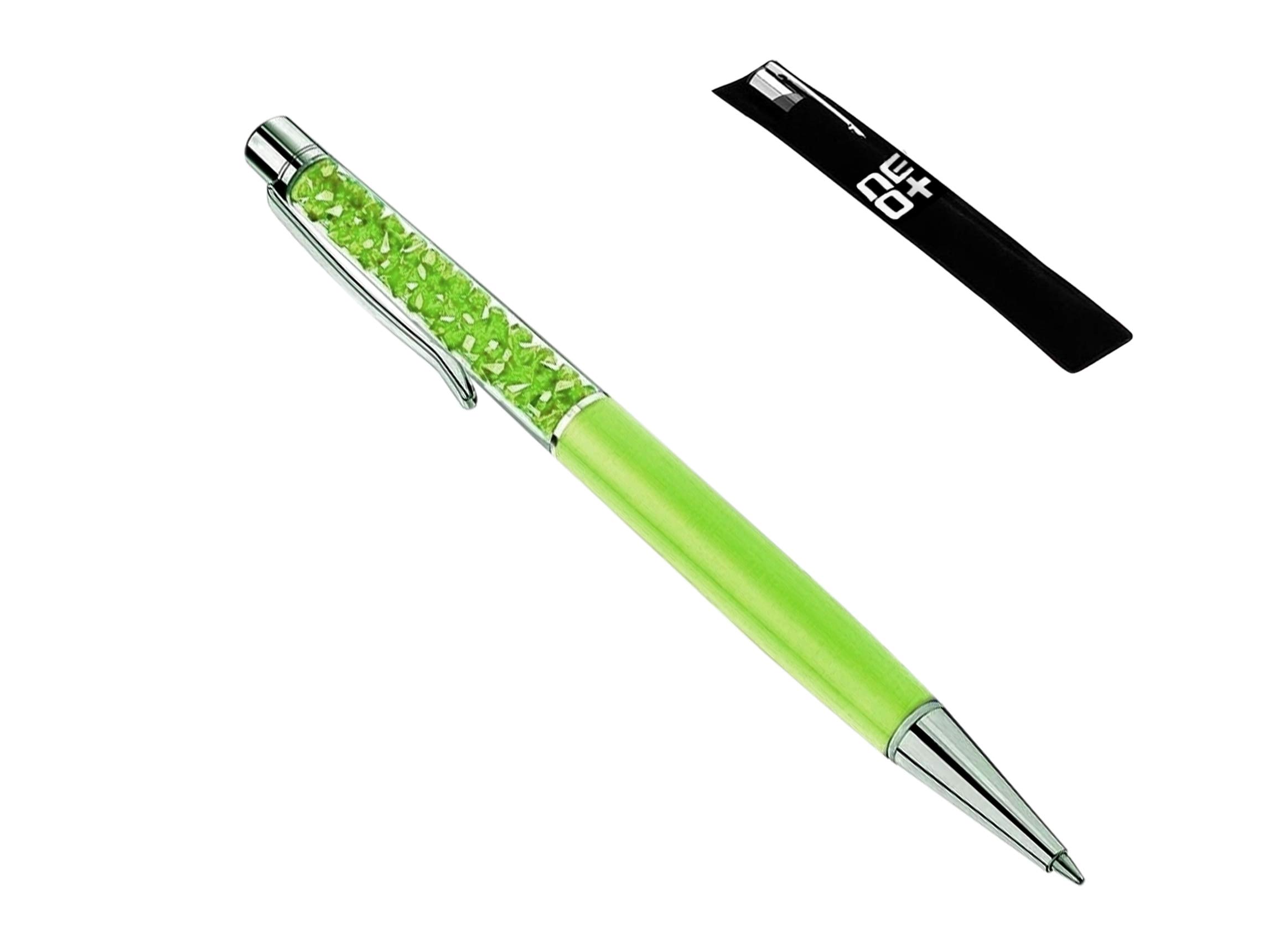 NEO+ Quality Ballpoint Pen with Crystals - REFILL AND PEN POUCH INCLUDED - I AM UK SELLER (LIME)