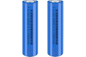 Svenirven 3.7Volt 2 Pack 18650 Rechargeable Battery 18650 Flat Top Batteries for Headlamp,LED Flashlight,Mini Fans etc(Blue)