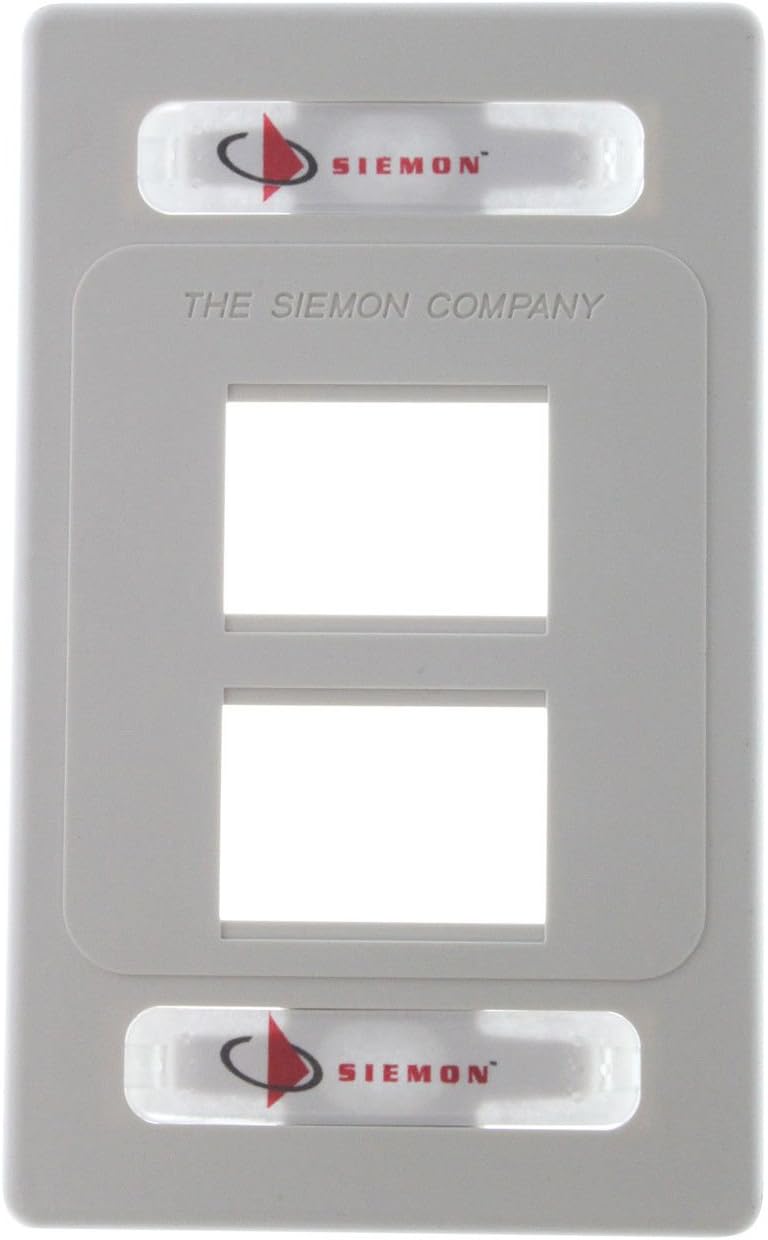 Product image for SIEMON MX-FP-S-04-02 SINGLE GANG 4 OUTLET FACEPLATE WHITE