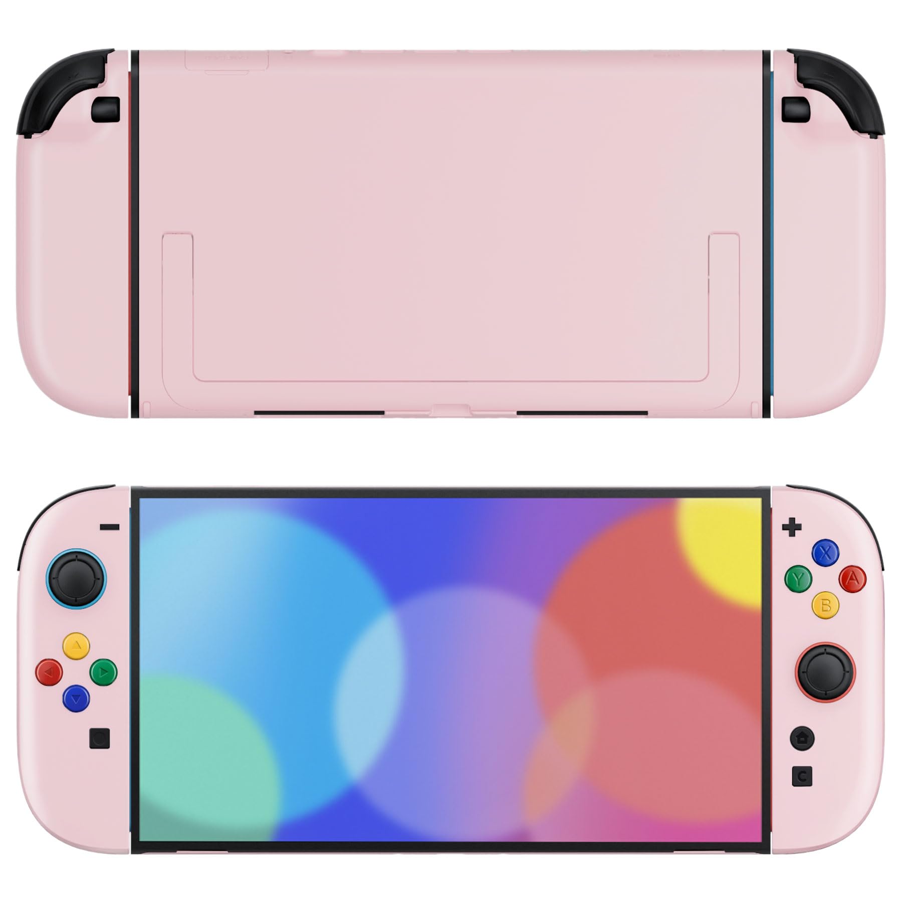 eXtremeRate DIY Replacement Shell Buttons for Nintendo Switch 2, Custom Console Rear Back Plate + Faceplate with Decorative Strips Direction Keys for Joycon 2 - Essence Version - Cherry Blossoms Pink