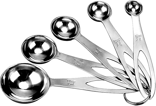 Akemaio Juego de 5 cucharas medidoras de Acero Inoxidable para Tazas de