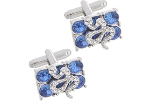 VALICLUD Men's Blue Alloy Cuff Links Shirt Sleeve Buckle Comfortable to Touch Practical for Weddings