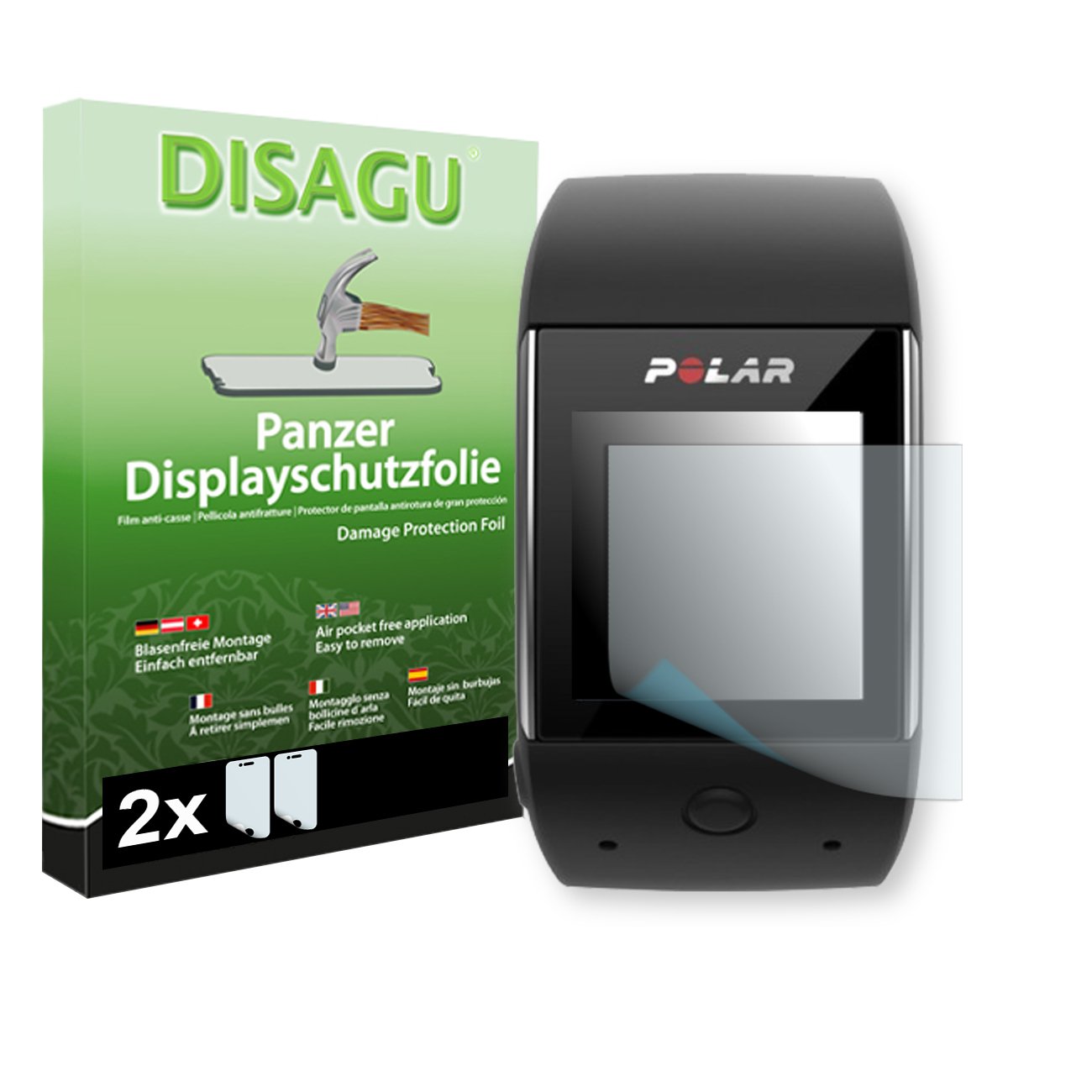 x DISAGU Lámina blindada para pantallas Polar M contra roturas Intencionadamente es