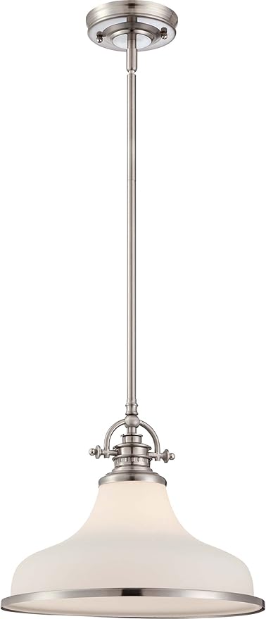 Quoizel Grt2814bn Grant Vintage Pendant Lighting 1 Light 100 Watts Brushed Nickel 12 H X 14 W Amazon Com