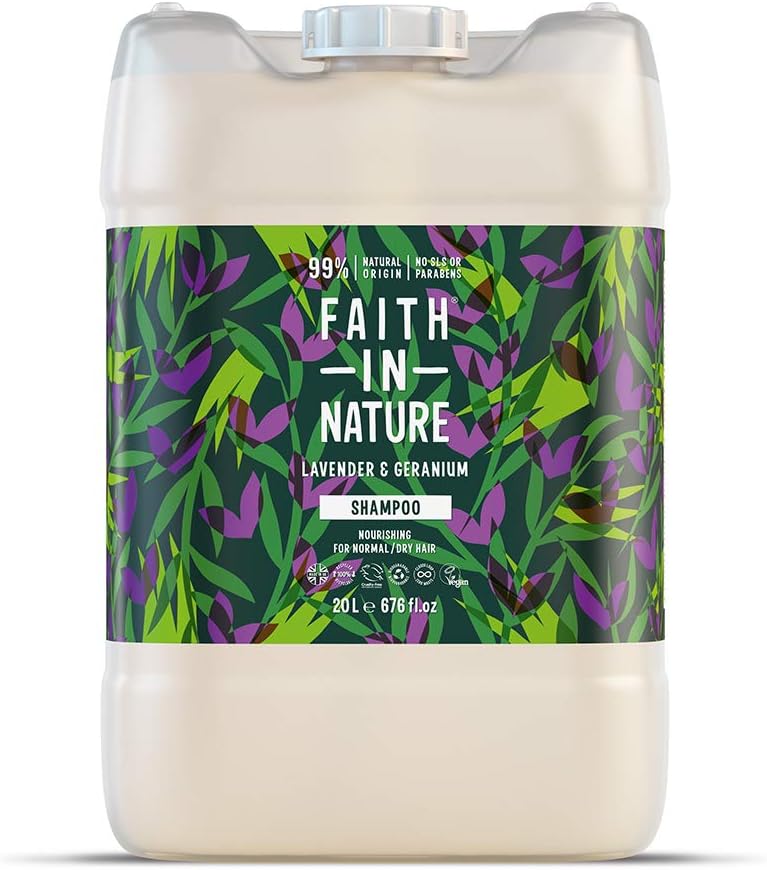 Faith In Nature Natural Lavender & Geranium Shampoo, Balancing for Normal Hair & Scalp, Vegan & Cruelty Free, No SLS