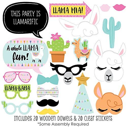 Big Dot of Happiness Whole Llama Fun - Llama Fiesta Baby Shower or Birthday Party Photo Booth Props  - //medicalbooks.filipinodoctors.org