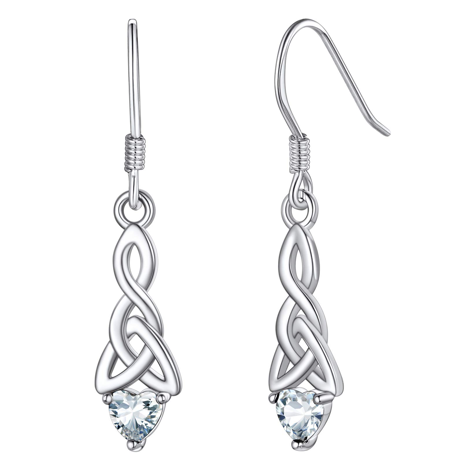 Drop Earrings for Women Heart Earrings Engagement Gifts Sterling Silver Statement Birthstone โ image 1