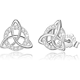 18K Gold Plated Sterling Silver Heart Stud Earrings for Women, Heart Earrings Hypoallergenic Jewelry(Heart/Star)