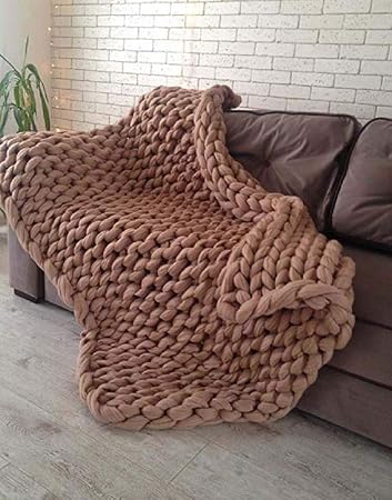 Inobxr Grob Decke Gestrickte Kuscheldecke Strick Kuscheldecke