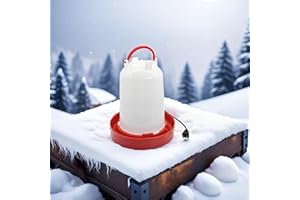 Heated Chicken Waterer, 1.6 Gallon Poultry Bath Drinking Water Heating, Chicken Water Heater Outdoor, Poultry Waterer for Duc