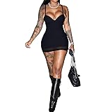 Sexy Black Bodycon Mini Dress for Women Sweetheart