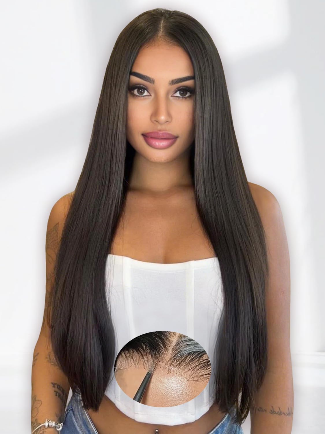 Beluck 200 Density 9x6 Glueless Wig Human Hair Wig For Black Women, Pre Cut Max Lace Straight Human Hair Wig, HD Lace Front Wigs Human Hair Pre Plucked Ready To Wear Lace Frontal 26 Inch