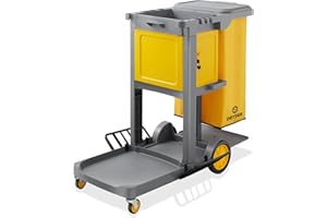 Dryser Commercial Janitorial Cleaning Cart on Wheels - Housekeeping Caddy with Key-Locking Cabinet
