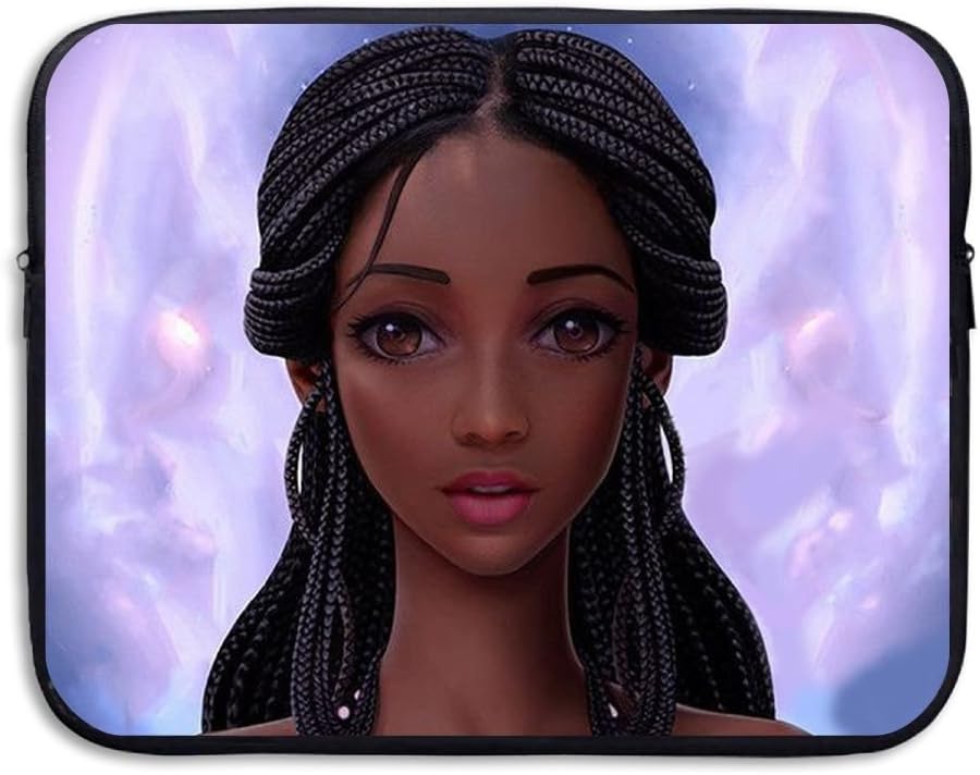 FSKDOM Laptop Sleeve Computer Ultrabook Case African American Black Girl Art Purple Neoprene Slim Sleeve Bag For All Computer Ultrabook/Lenovo Dell/MacBook Pro Etc For 13 Inch And 15 Inch