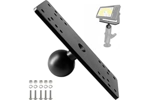 OUBULU Fish Finder Mount Plate with 1.5'' Ball C Size, Universal Aluminum Alloy Mounting Plate Compatible with Lowrance Garmin Humminbird Marine Electronic Depth, Fit with RAM Scotty Socket Arms