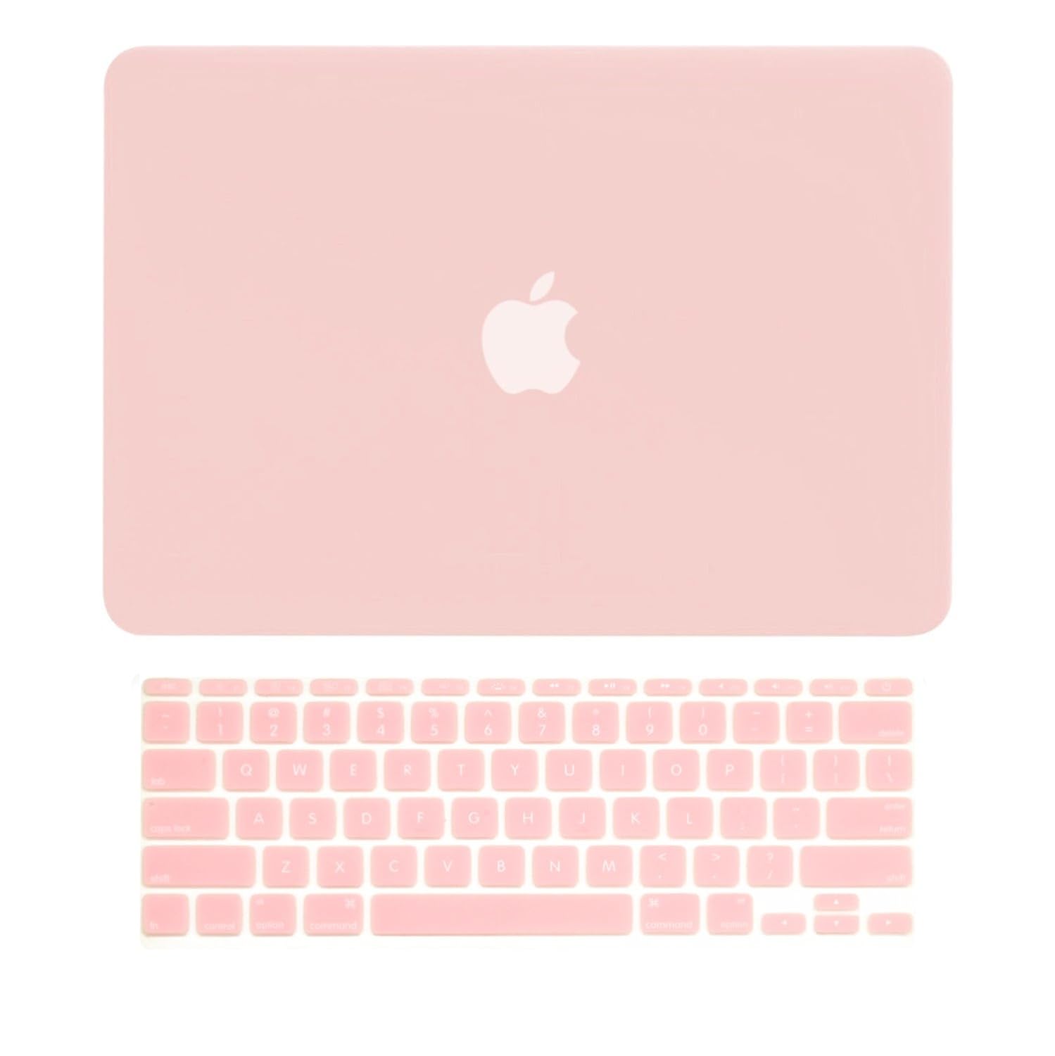 TOP CASE - 2 in 1 Bundle Deal Air 11-Inch Rubberized Hard Case Cover and Rose Quartz Keyboard Cover for Macbook Air 11" (A1370 and A1465) with TopCase Mouse Pad - Rose Quartz