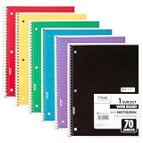Mead Spiral Notebook, 6 Pack, 1 Subject, Wide Ruled