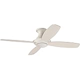 Amazon Brand – Stone & Beam Modern Remote Control Flush Mount Ceiling Fan With Integrated LED Light - 52 x 52 x 11.54 Inches,