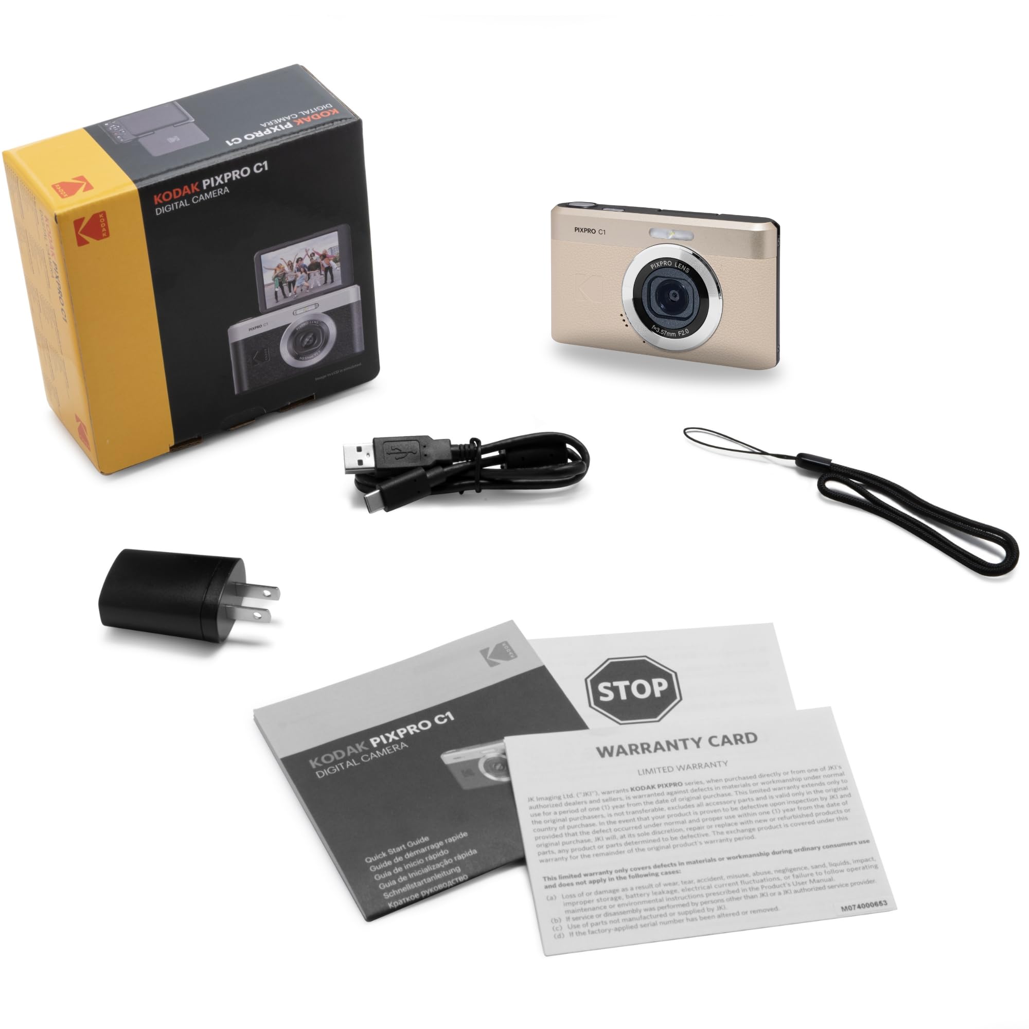 Kodak PIXPRO C1 Friendly Zoom Digital Camera - 13MP Compact Point and Shoot with 2.8” 180° Tilt LCD Flip Screen, Retro Vintage Design with 4X Zoom and 1080P Full HD Video for Travel, Vlogging, Tan