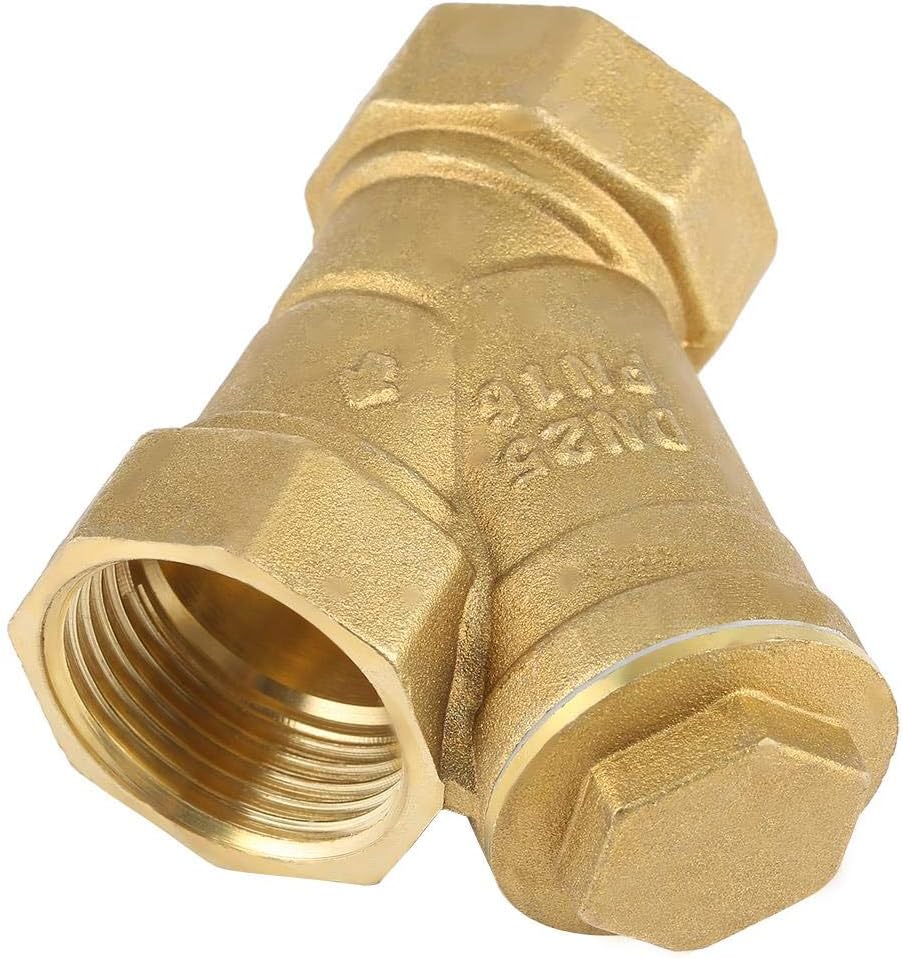 Akozon 1" BSP Brass Y Strainer Filter Valve Connector for Water Oil Separation