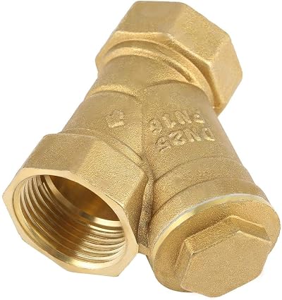 Akozon 1" BSP Brass Y Strainer Filter Valve Connector for Water Oil Separation