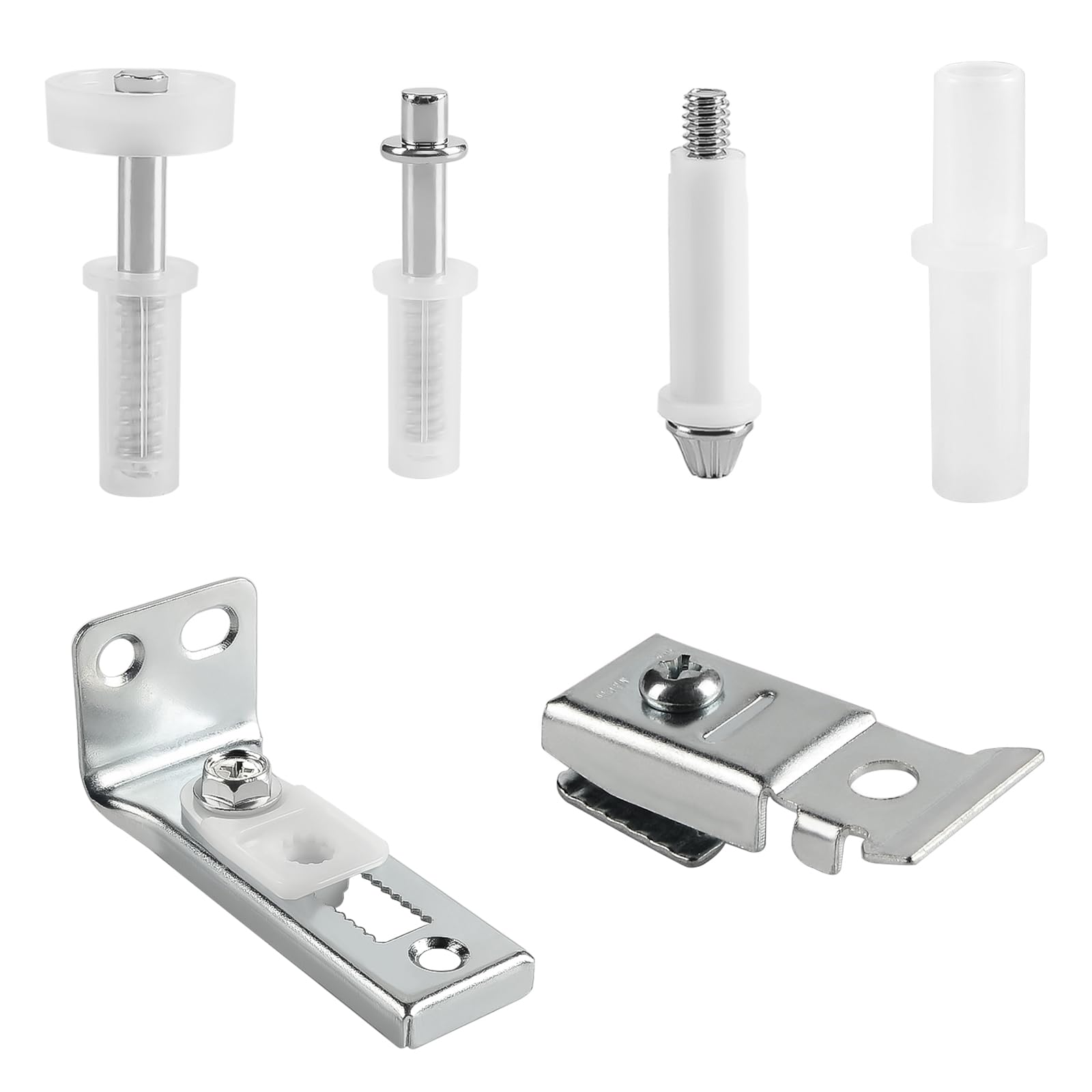 6 Pcs Bi-Fold Door Repair Kit, Bifold Door Hardware Repair Replacement Part with 3/8" Pivots, 7/8" to 1" Guide Wheel and Brackets for Accordion Barn Folding Door