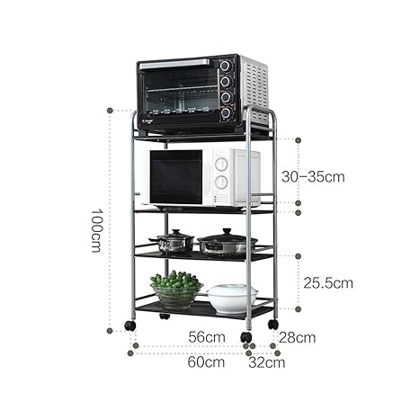 QFFL Estantes de cocina, Estantes de Almacenamiento de 4 Niveles ...