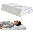 LOFE Contour Pillow for Neck Pain - 3in1 Memory Foam Pillows for Multipurpose, Contour Pillow 8 Heights for Stomach/Side/Back Sleeper, CertiPUR-US Ergonomic Cervical Neck Pillow for Neck Pain Relief